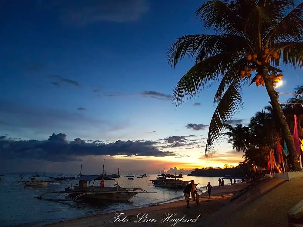 Sunset at Alona beach