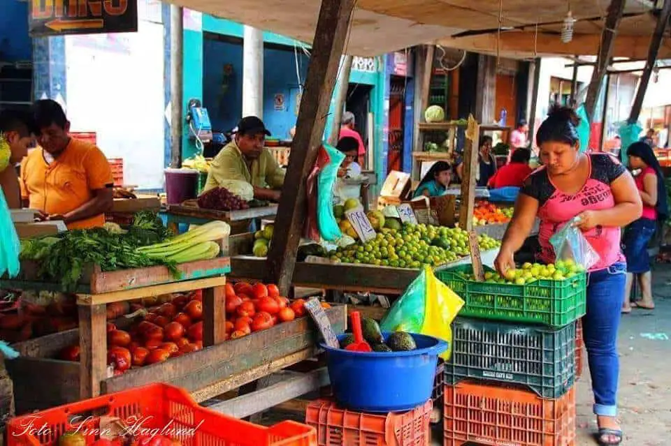 A fruit and vegetable market in Iquitos in Peru