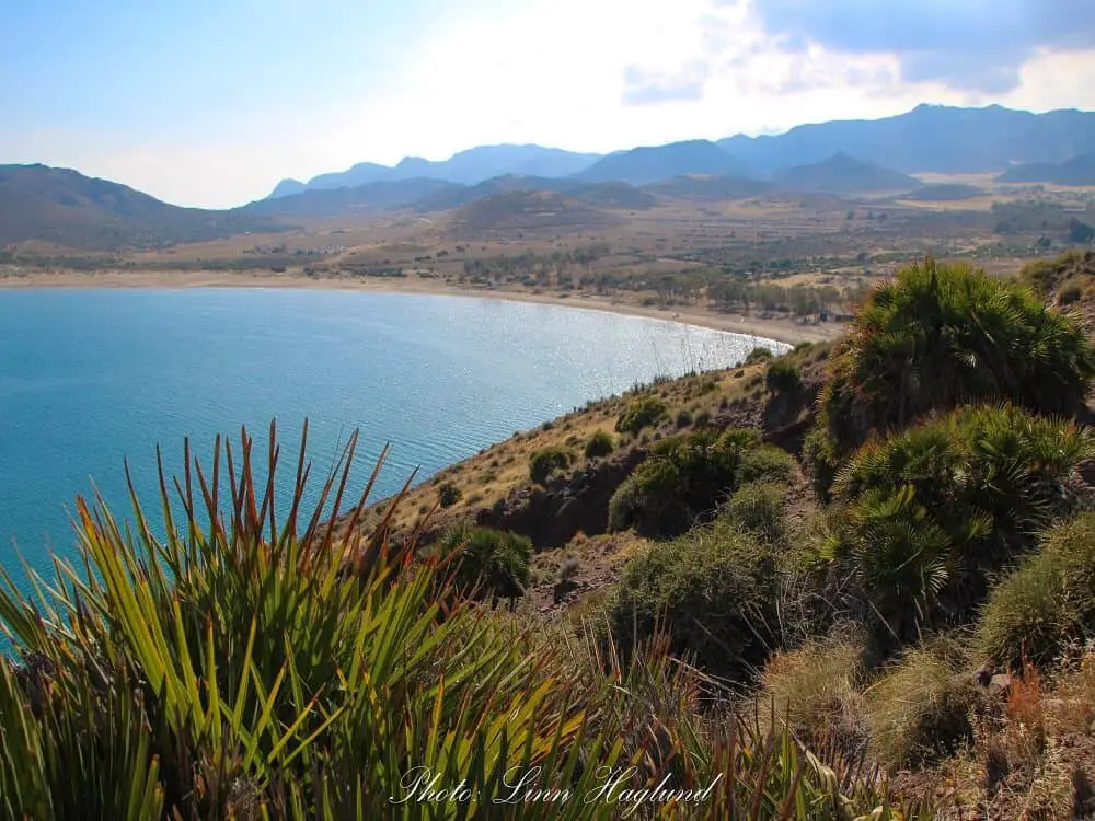 Los Genoveses beach seen from the walking trail from San Jose is one of the best beaches in Almeria