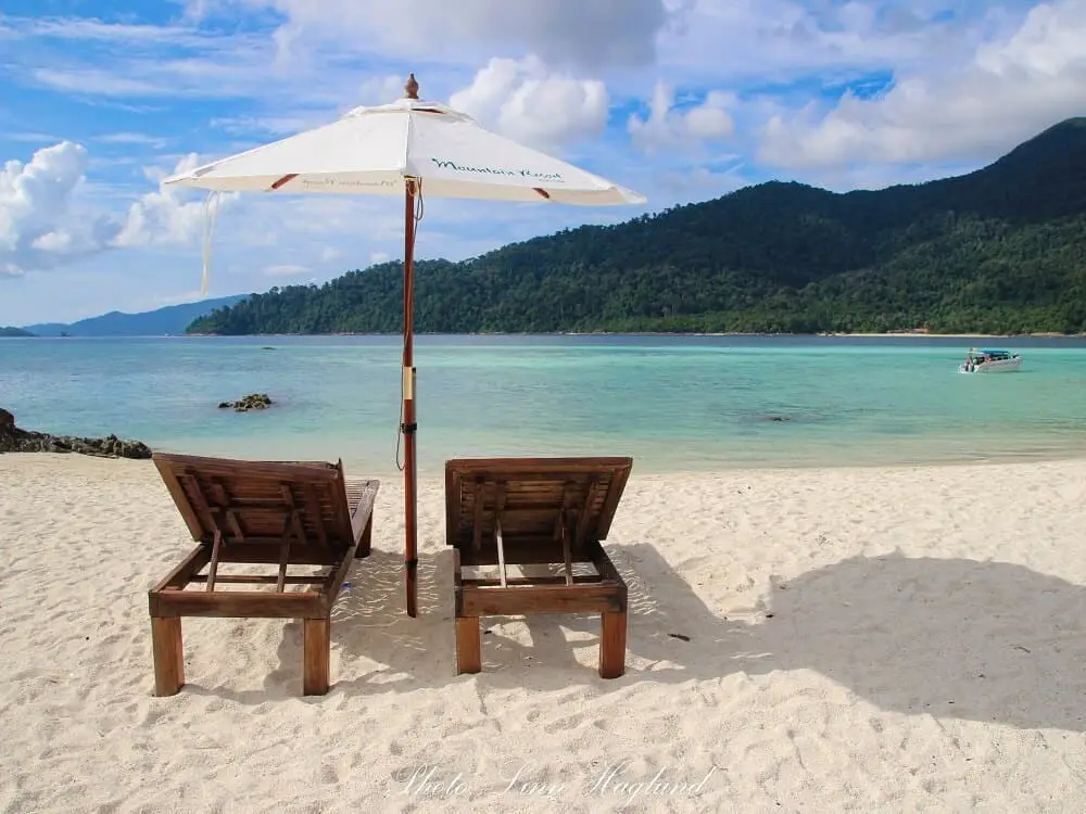 Sunbeds on the beach in Koh Lipe sunbeds