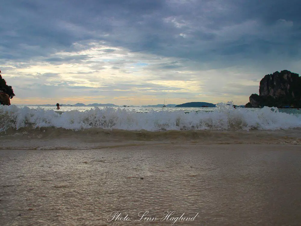 A wave getting close to the beach at Phi Phi island