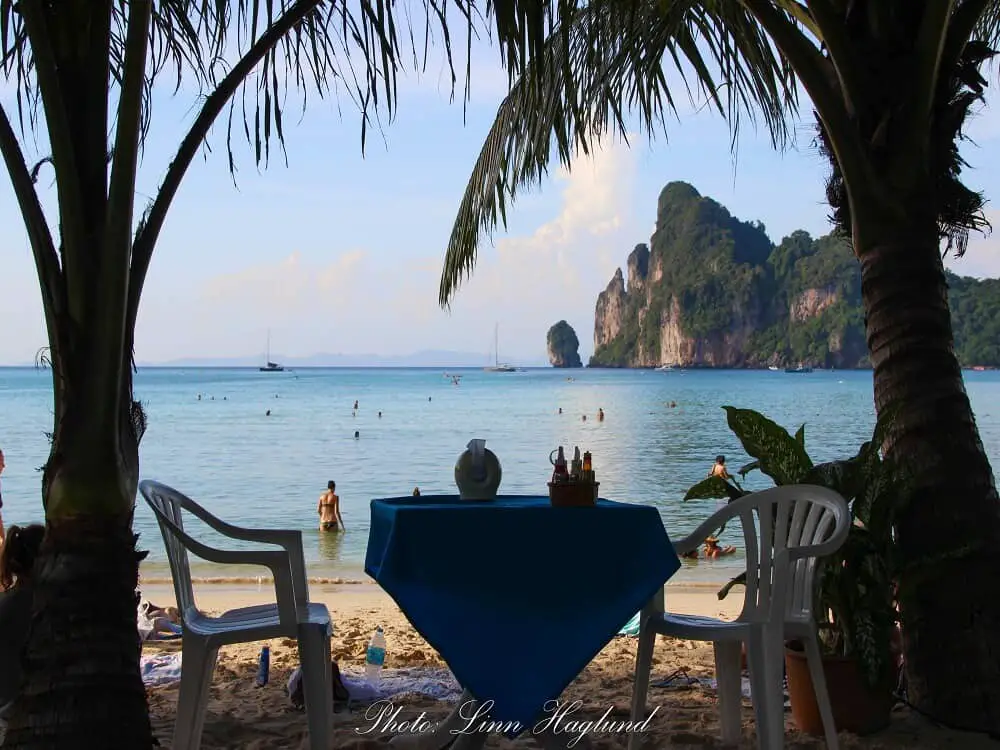 Table for two with a sea view at Phi Phi island