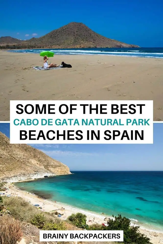 Are you looking for beautiful beaches off the beaten path in Spain? Then Cabo de Gata beaches are for you! I share my favorite beaches in Cabo de Gata in this post. #spain #beachtravel #offthebeatentrack #responsibletravel #beach #nature #summerholiday #europe #responsibletourism #brainybackpackers #andalusia #traveltips #offthebeatenpath