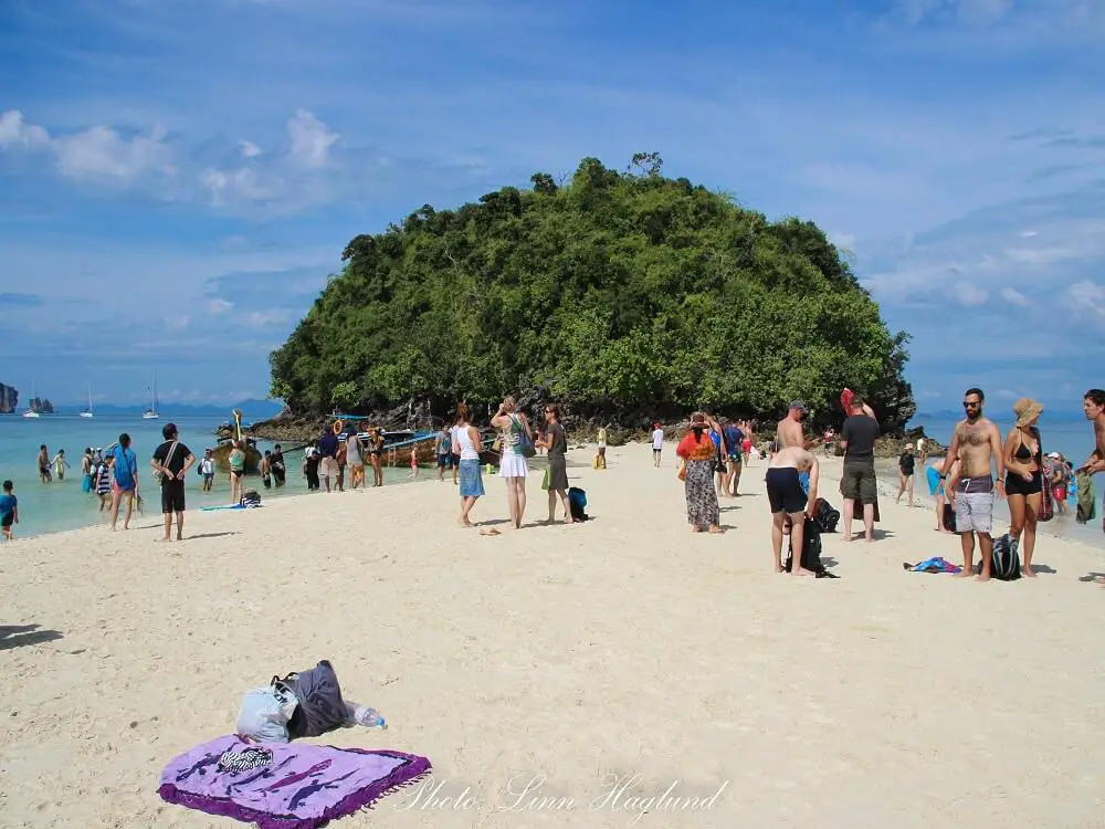 Popular sand bar beach 