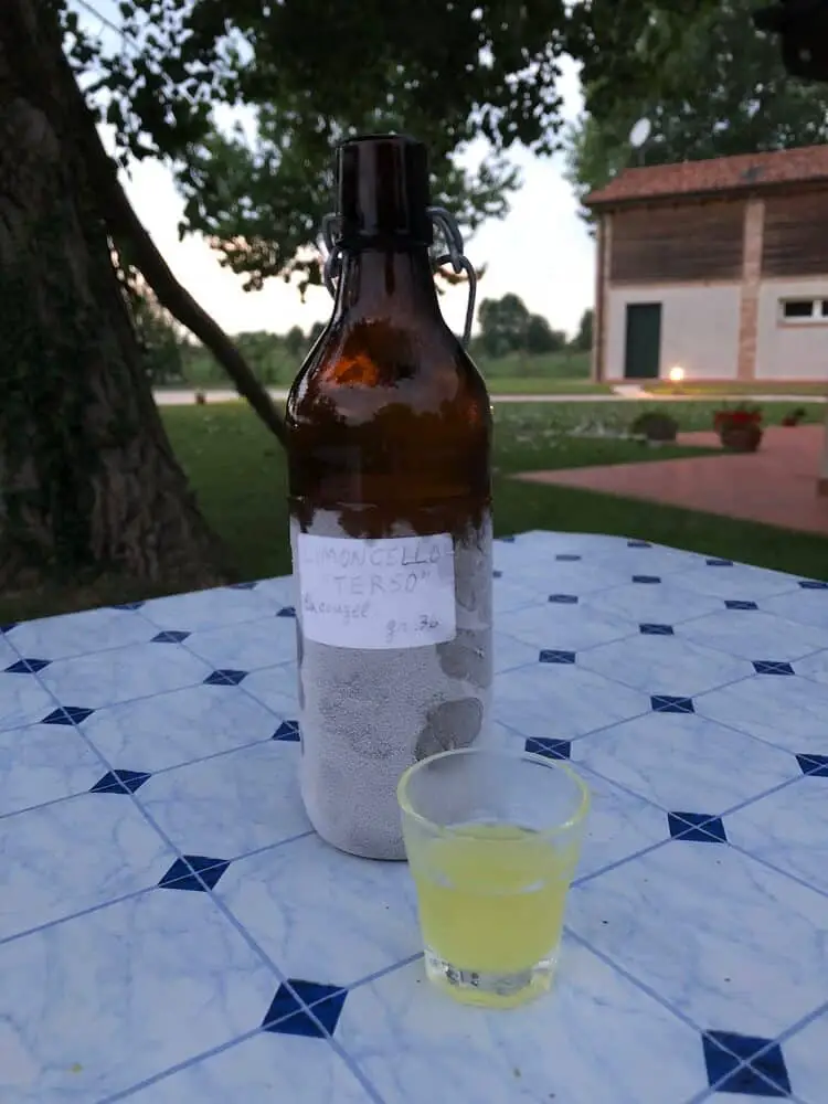 Charlotte was invited to enjoy home made Limoncello in Italy