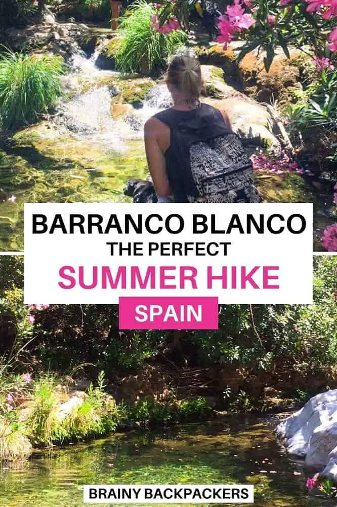 Are you looking for a beautiful summer hike in southern Spain, far away from other tourists? Barranco Blanco is hard to get to and a popular route among locals. Find out all you need to hike Barranco Blanco as a local in this guide. #hiking #riverhike #river #nature #outdoors #responsibletourism #spain #andalusia #andalucia #southernspain #europe #hike #walk #riverwalk #beautifulplaces