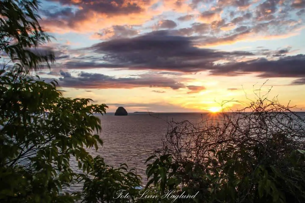 Sunset from Ankazoberavina island in Madagascar. The island is private and includes an eco-lodge.