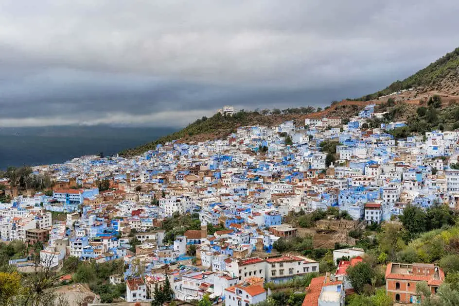 The blue city from above