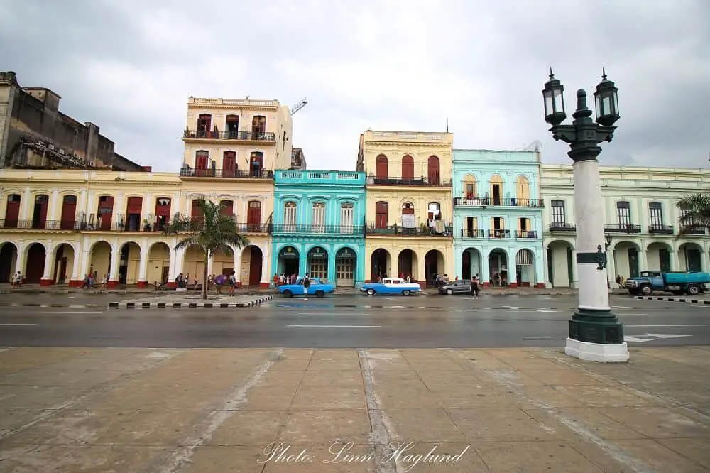 Colorful buildings and cars in Havana