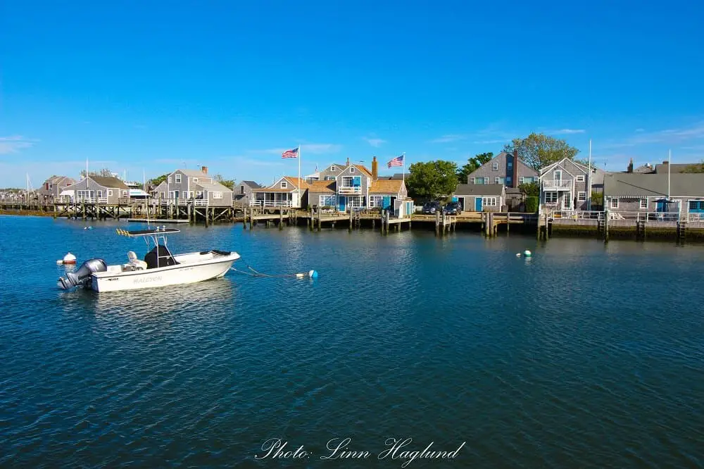 Nantucket houses overlooking the harbour