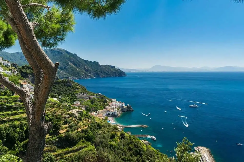 The Amalfi Coast hiking trails have beautiful views of the breathtaking coastline