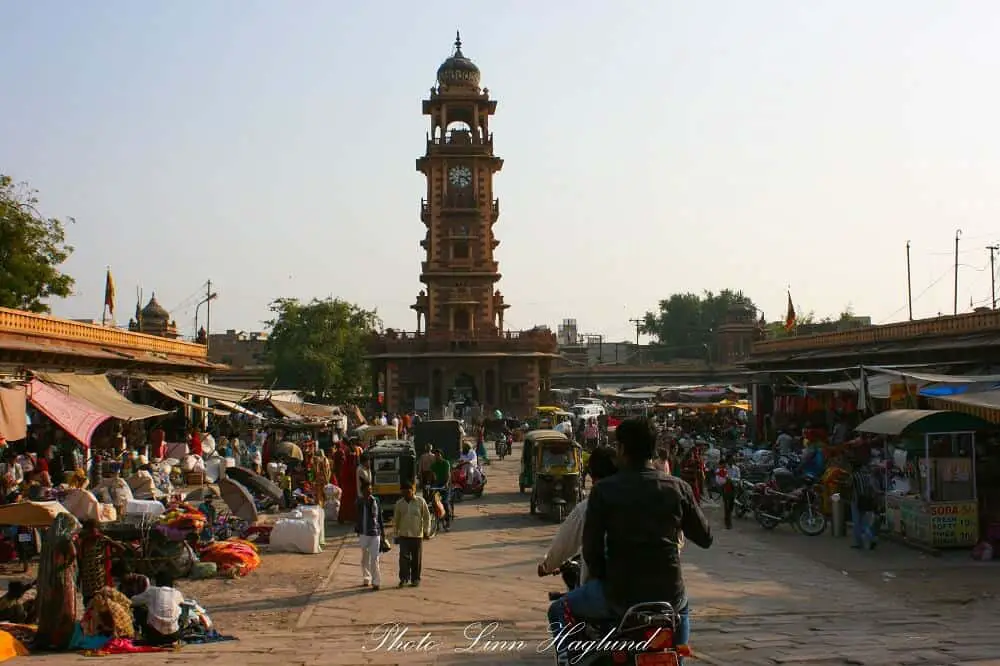 The square in front of the iconic Clock Tower in Jodhpur