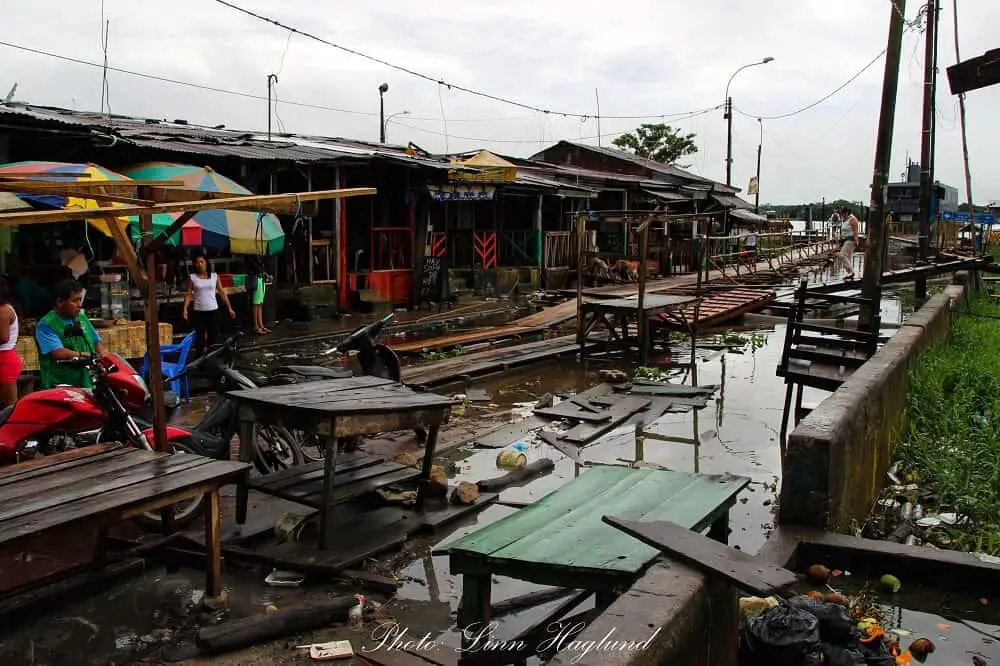 The port in Iquitos is full of rubbish.