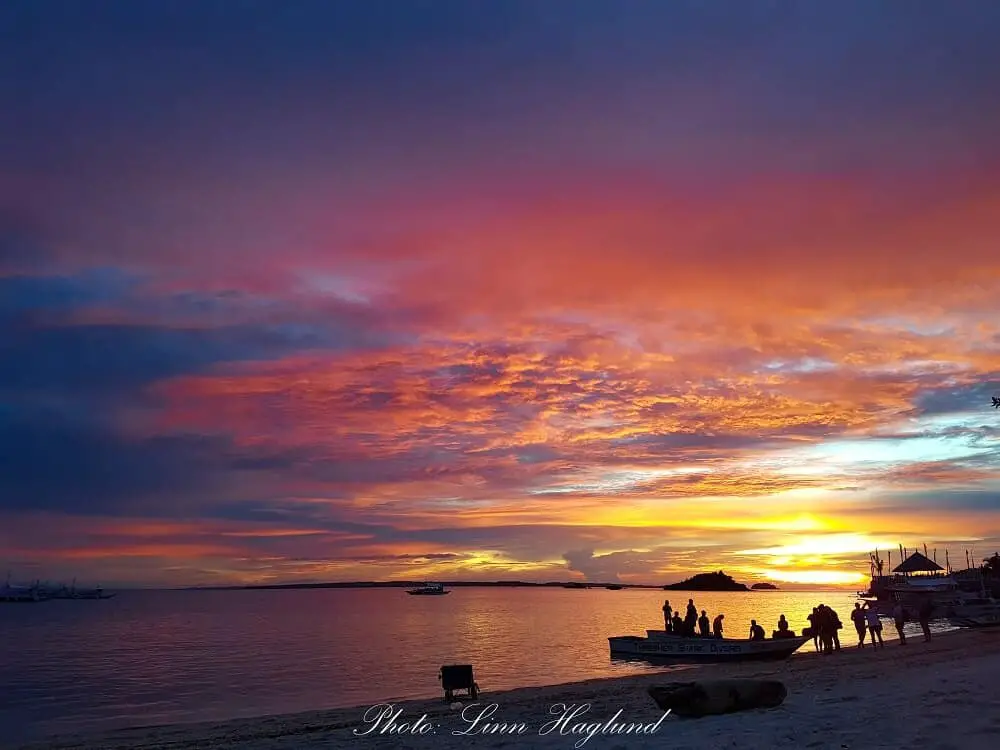 Sunset at Malapascua island in the Philippines