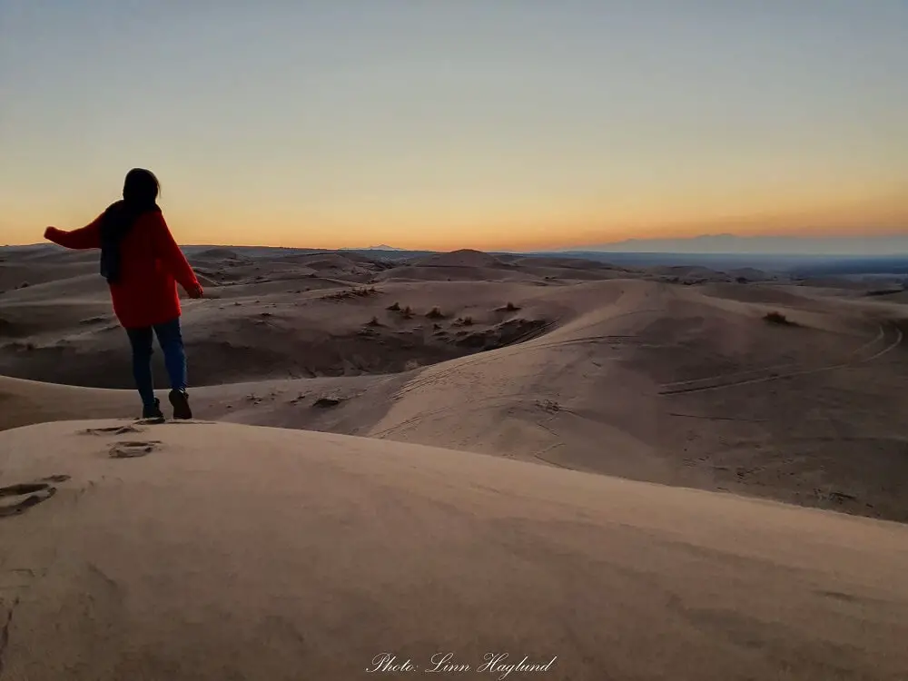 Maranjab desert at sunset