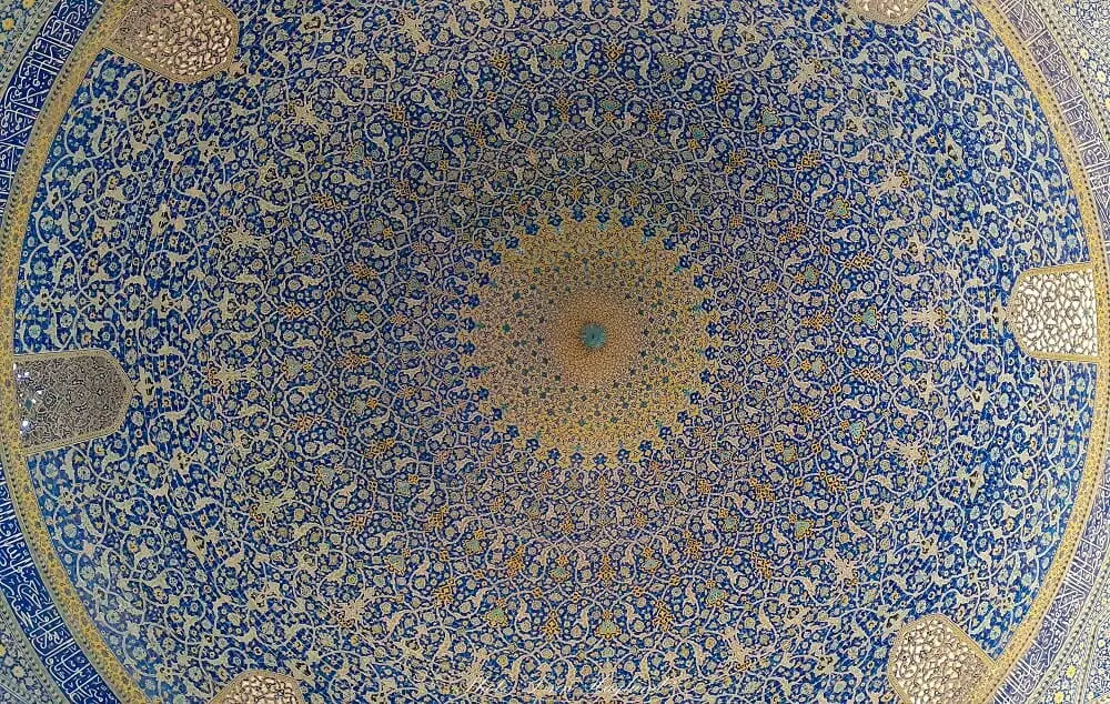 The colorful details in the mosque ceilings are mesmerizing