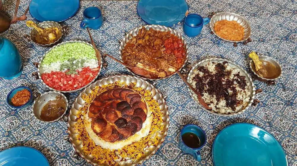 Both veg and non-veg traditional, homemade Iranian food.