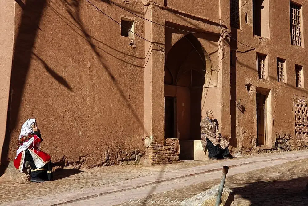 The locals in abyaneh Iran still dress in traditional clothing