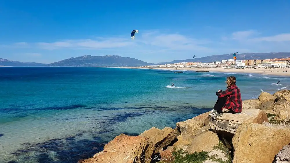 Watching kite surfers in Tarifa
