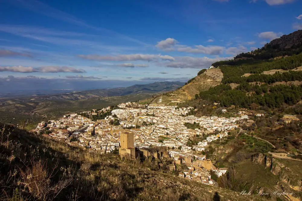 The views of Cazorla town nestled within rocky mountains.