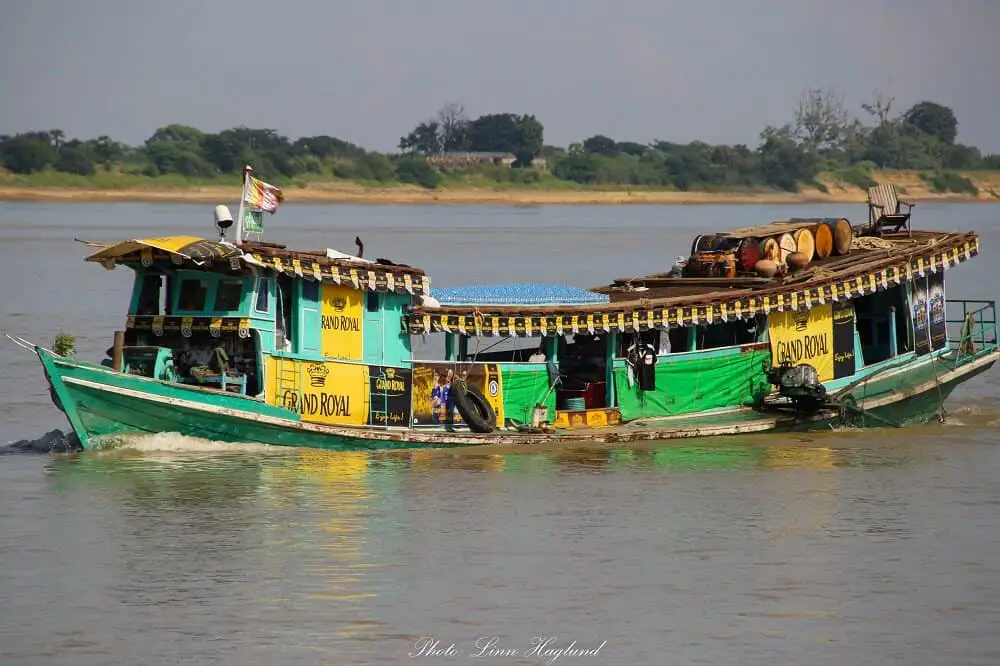 An overloaded transport boat Bagan to Mandalay