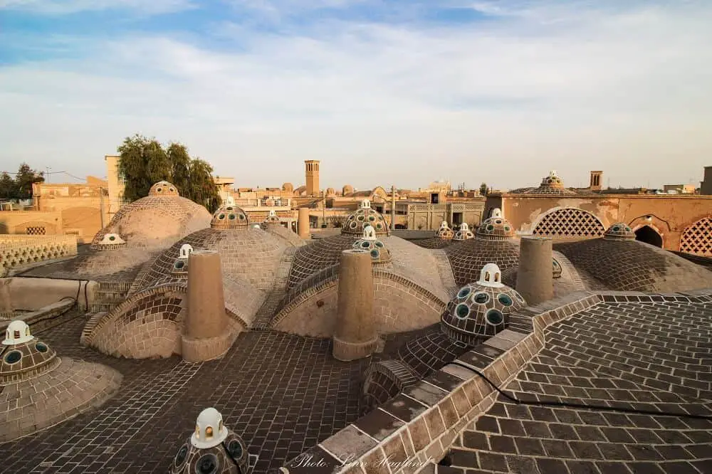 Traveling to Iran all you need to know before yoru visit: The rooftop of Sultan Amir Ahmad Bathhouse in Kashan