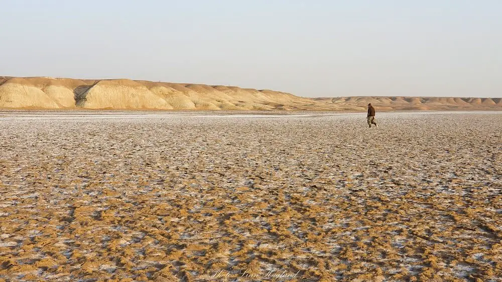 Salt river in Dasht-e Kavir desert Iran