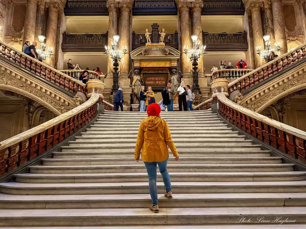 Me walking up the Garnier Palace staircase.