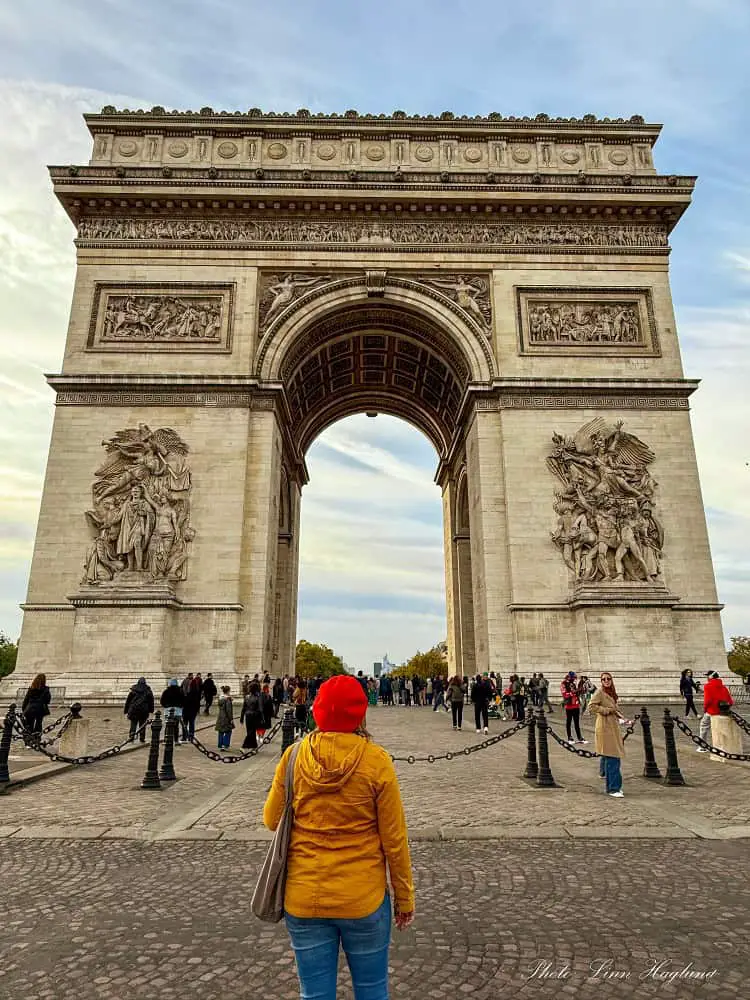 Me in front of the Arc de Triomphe.