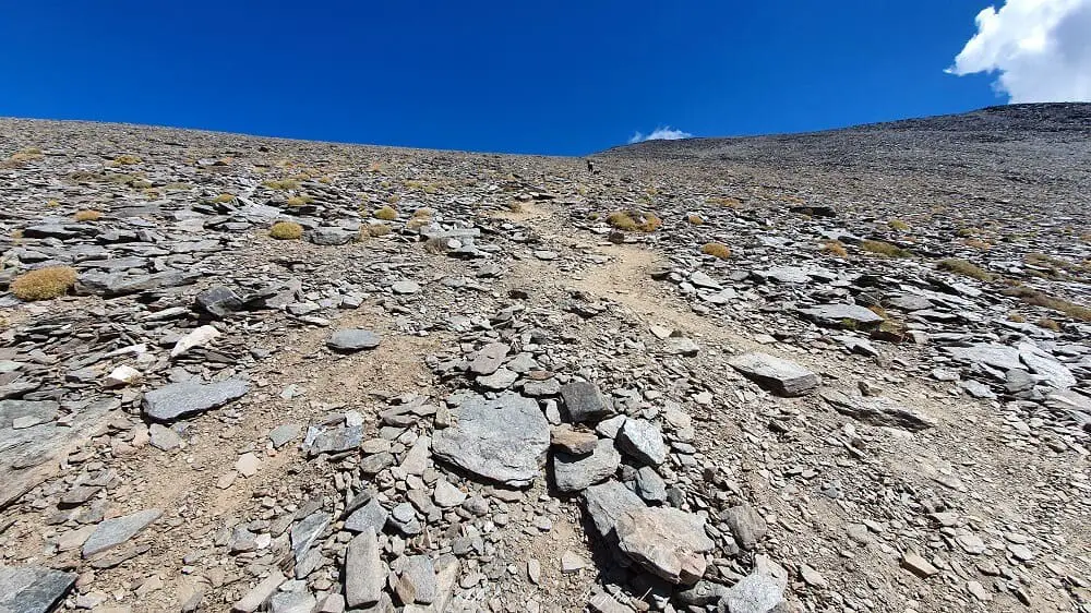 Climbing Mulhacen the steep part