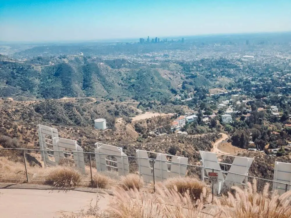 Hiking in southern California to the top of the Hollywood sign