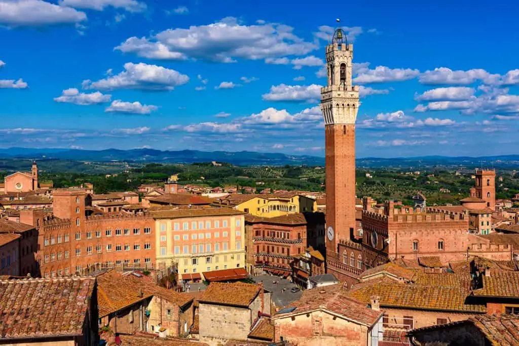 Siena itinerary city view