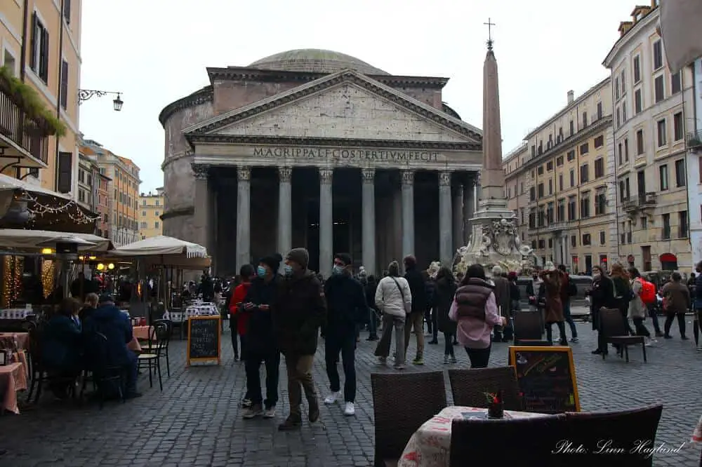 Pantheon in winter Rome Italy