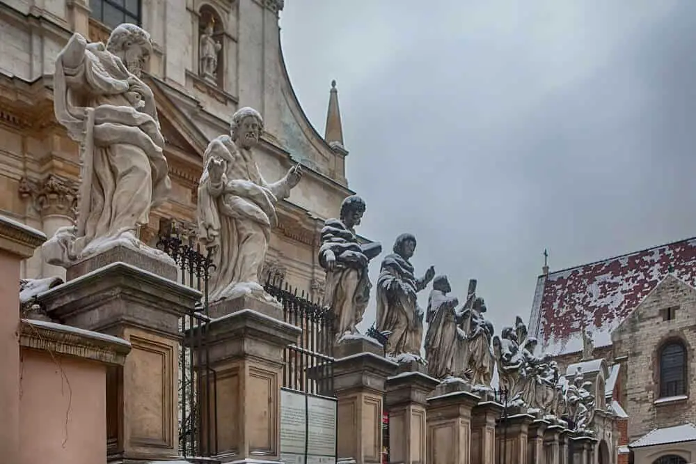 Saint Peter and Paul Church is beautiful to visit during winter in Krakow Poland