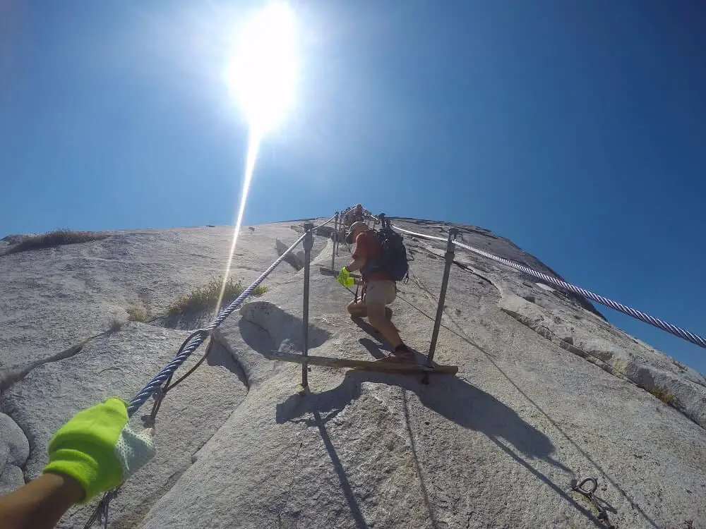 Hiking up Half Dome