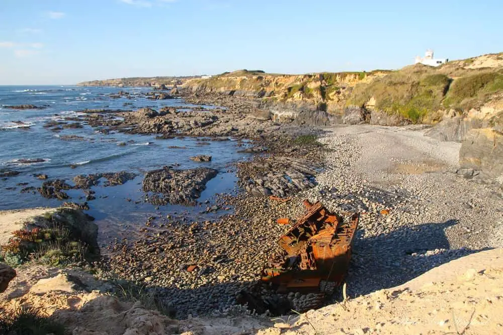 Patacho beach and shipwreck Portugal