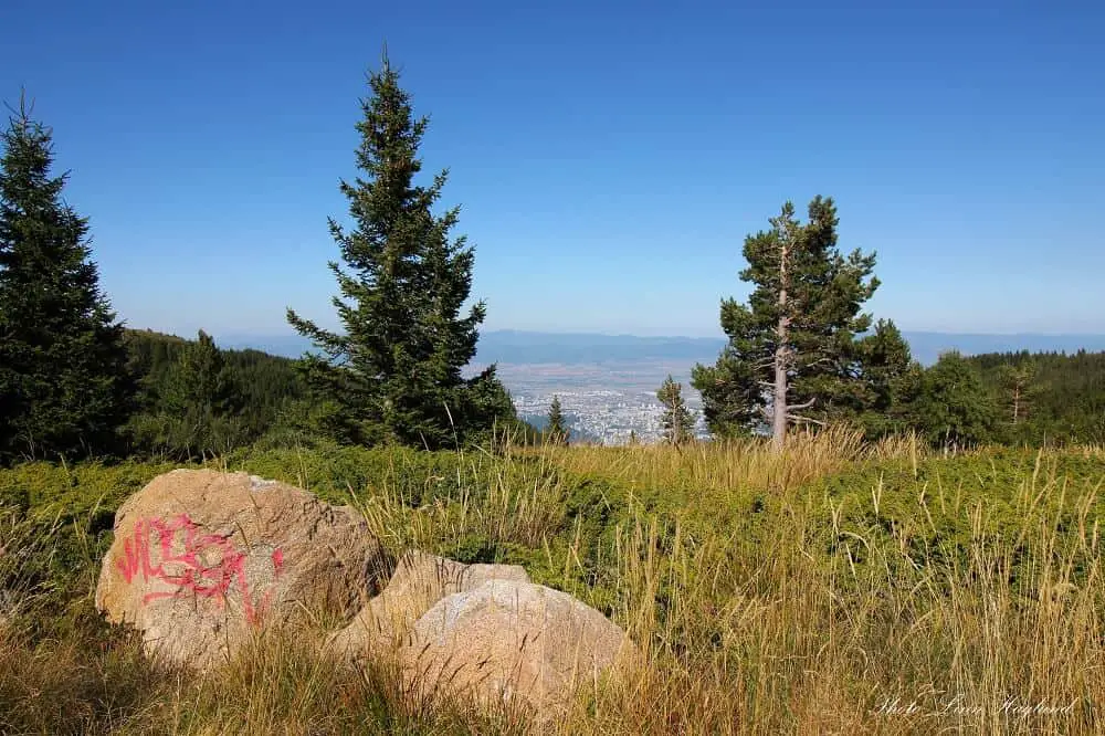 Hiking to Kamen Del peak in Vitosha mountains Bulgaria