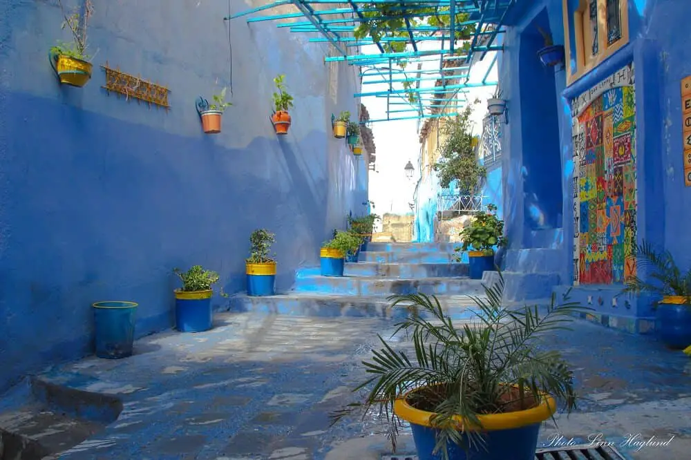 Blue street in Morocco