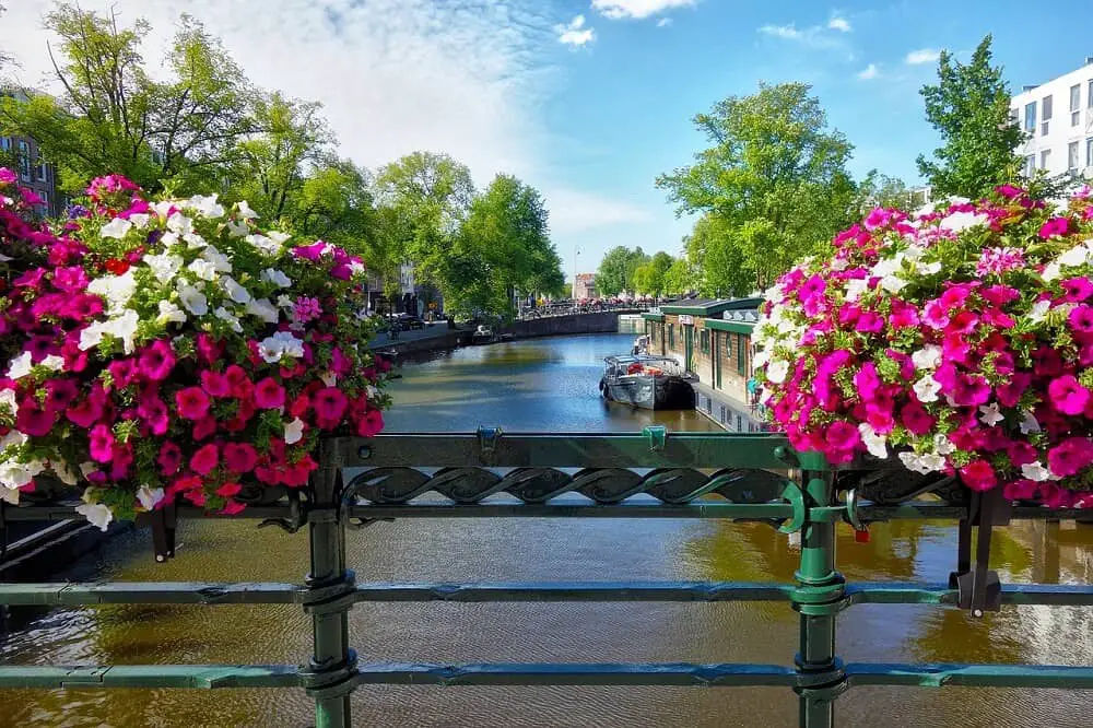 Netherlands flowers an canal