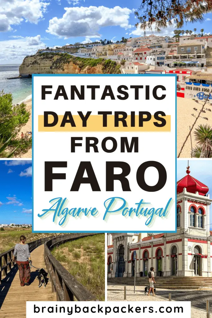 Beautiful coastal towns, board walks, and buildings that all can be visited on day trips from Faro Portugal.
