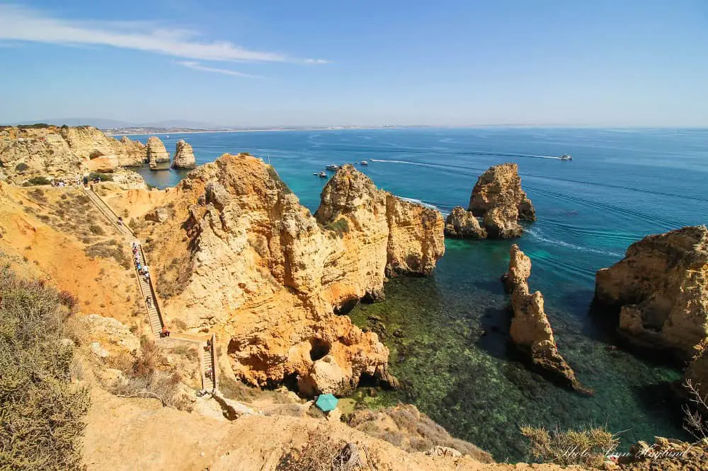 Ponta da Piedade cliffs and rock formations, which are one of the best day trips from Faro Portugal.