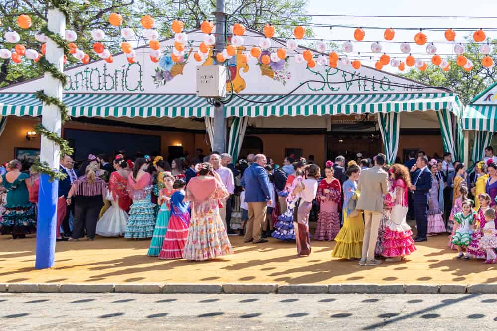 Best things to do in Seville at night - party at the Feria de Abril