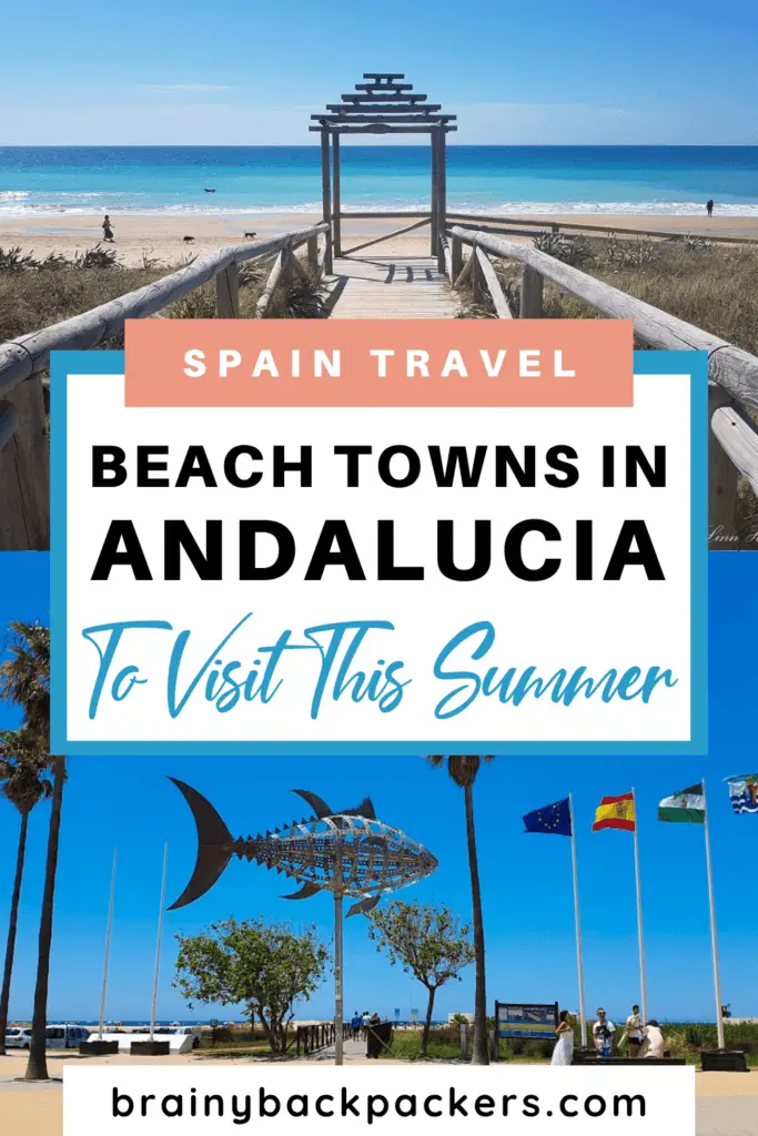 Beaches and boardwalks in beach Towns in Southern Spain.