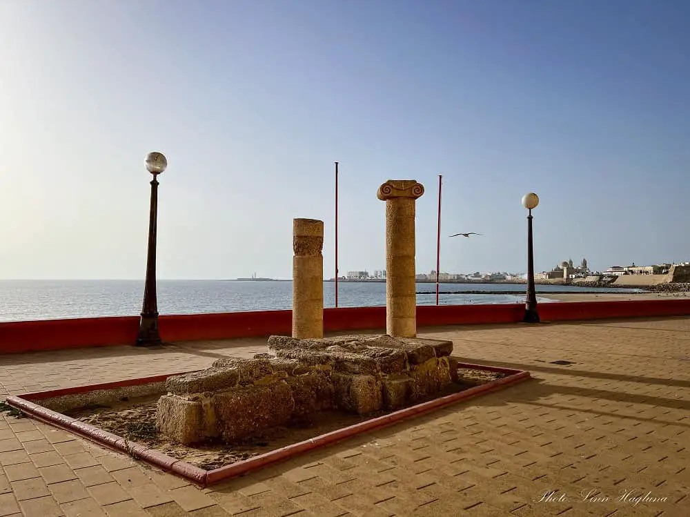 A Punic tomb on the promenade in Cadiz Spain. It's located outside the old town and considered a hidden gem in Cadiz.