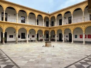 A courtyard in Osuna Seville town in Andalucia Spain.