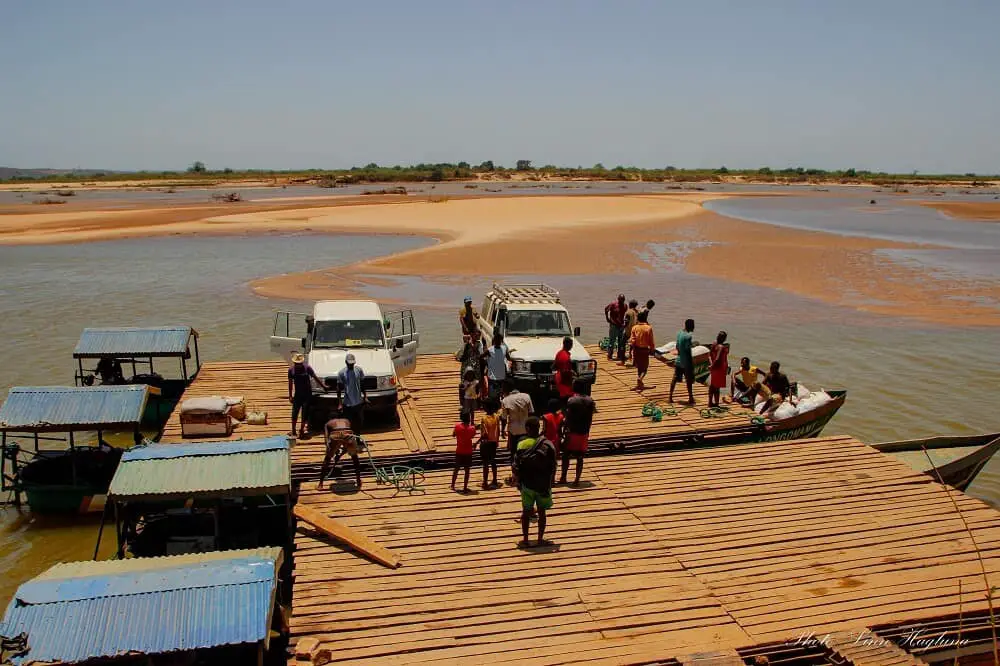 River crossing on the way to Tsingy de Bemaraha Strict Nature Reserve