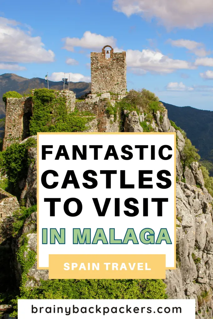 One of the stunning hilltop castles in Malaga Spain, surrounded by dramatic nature.