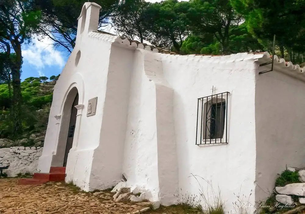 The small, white hermitage, Ermita del Calvario above Mijas Pueblo.