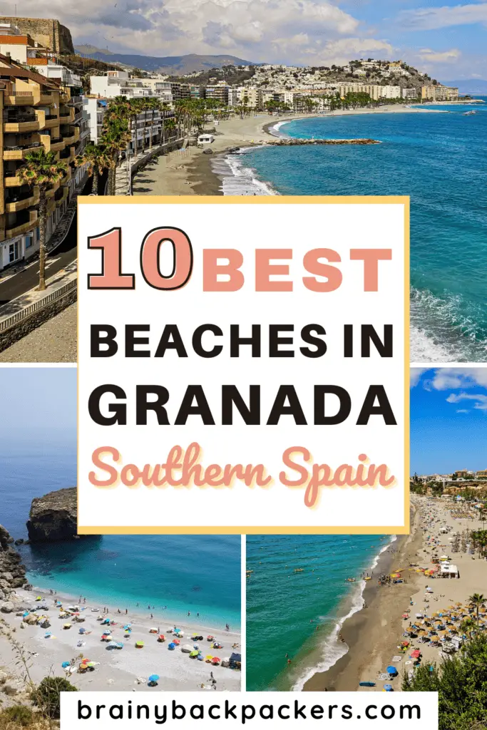 Beautiful beaches with the overlay text: "Best beaches in Granada Spain."