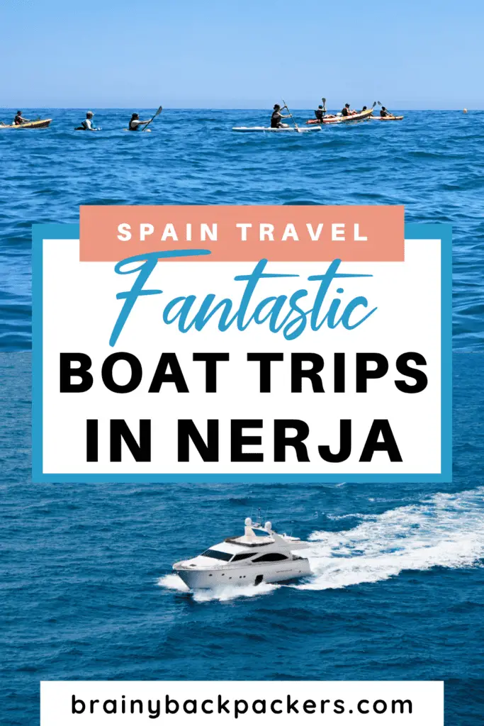 Nerja Boat trips and kayaking trips in clear blue waters.